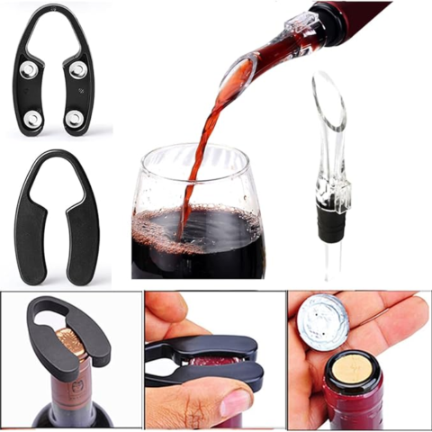 Kit de Sacacorchos Elegante 5 Piezas en Caja con Forma de Botella