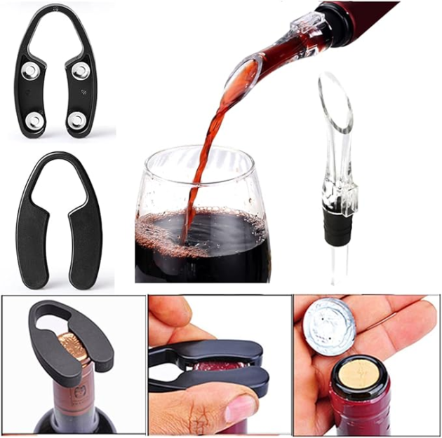 Kit de Sacacorchos Elegante 5 Piezas en Caja con Forma de Botella