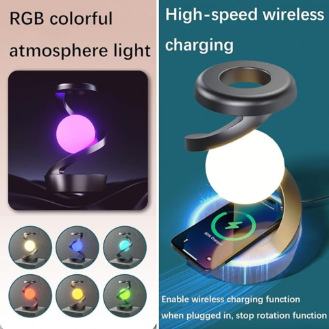 Lámpara de Bola de Levitación 3D RGB Luz Nocturna LED Flotante