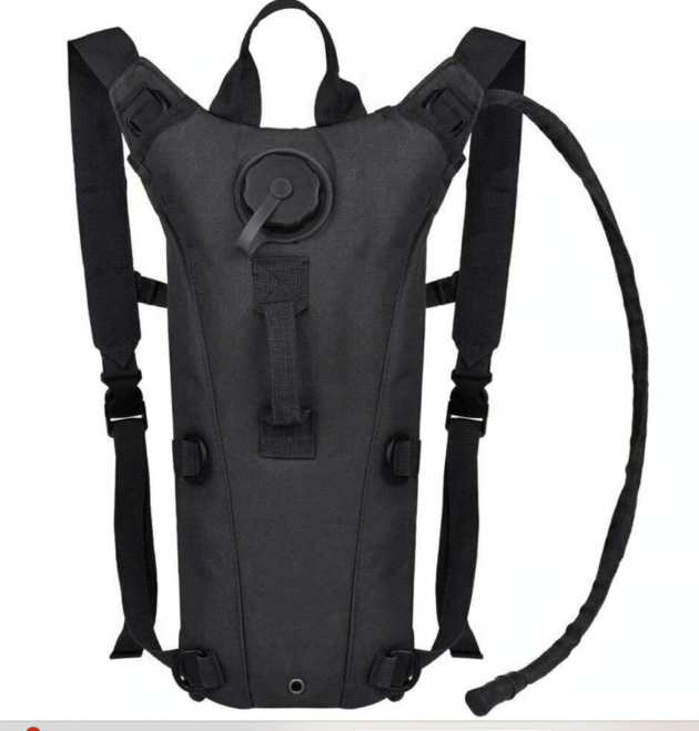 Morral de Hidratación 2.5 Litros - Nylon Negro, Ideal para Senderismo y Ciclismo