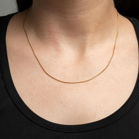 Cadena Hilo de Oro Laminado Italiano 18K -Longitud 45cm