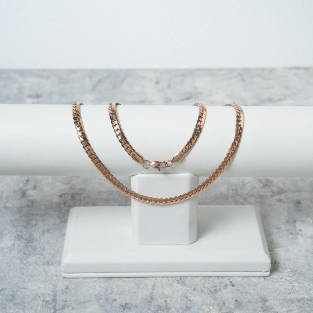 Cadena Serpiente en Oro Rosa Laminado 18K
