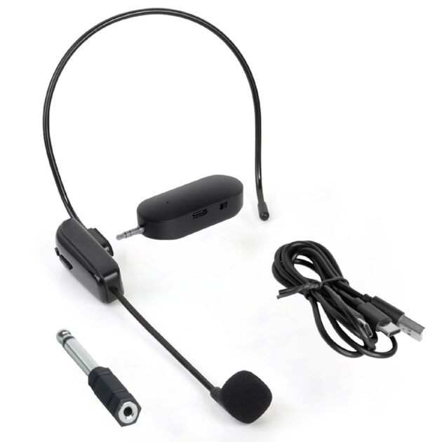 Conjunto de 2 Micrófonos Inalámbricos de Diadema UHF con Conector 3.5mm - Imagen 4