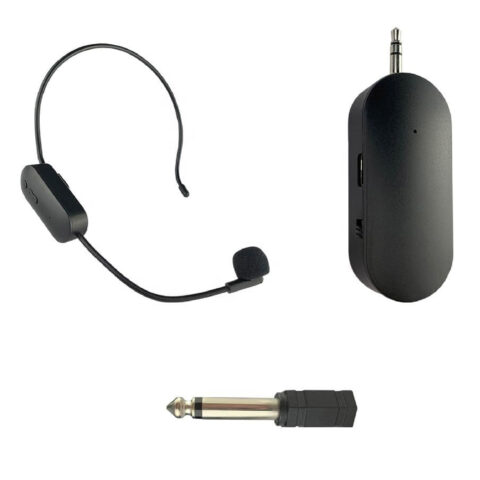 Conjunto de 2 Micrófonos Inalámbricos de Diadema UHF con Conector 3.5mm