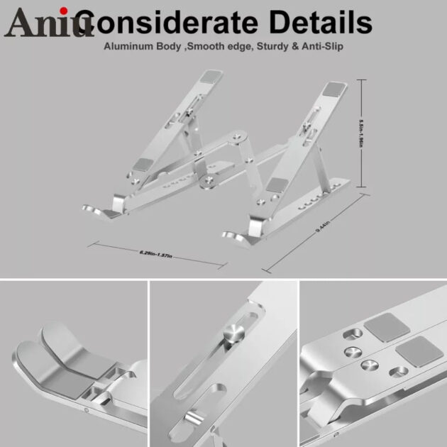 Soporte Plegable para Portátil – Ajuste Ergonómico y 6 Niveles de Altura - Imagen 5