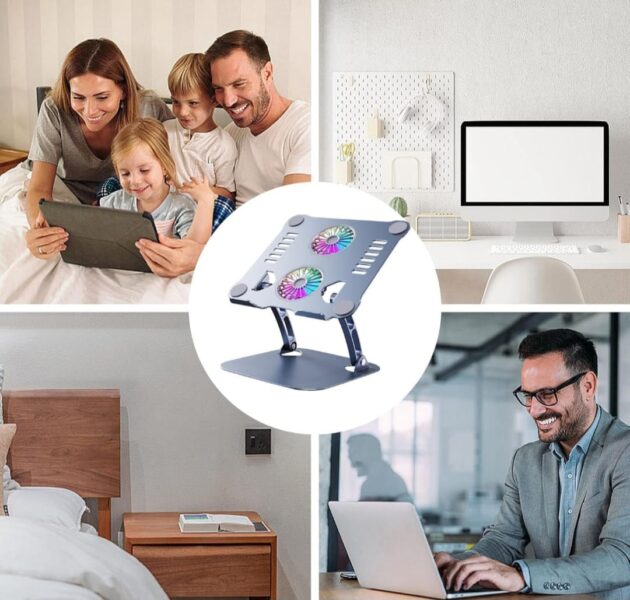Soporte de Laptop Ajustable con Ventilador de Refrigeración | Ergonómico y Plegable - Imagen 3